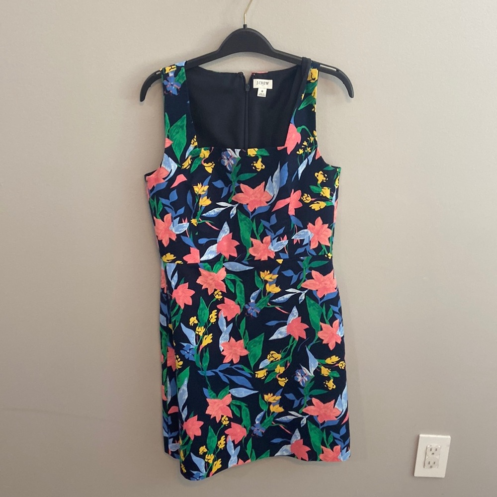 Size 8 j crew navy floral dress
